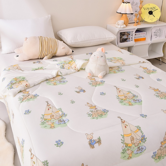 91家纺网 家纺一手货源 找家纺 2024新款A类针织棉亲肤夏被夏凉被空调被 姐妹派对