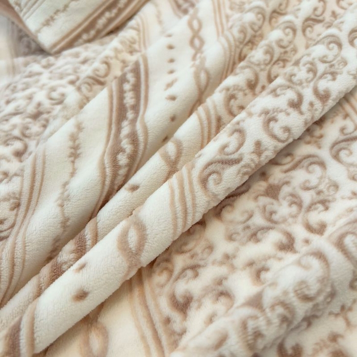 91家纺网 家纺一手货源 找家纺 2024新款原创白色小清新场景雕花牛奶绒单被套四件套 安娜