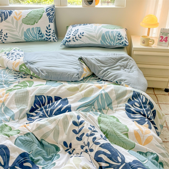 91家纺网 家纺一手货源 找家纺 晓时候 2025新款印花水洗棉冬被新疆棉花被春秋被被子被芯 夏日风情