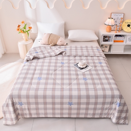 2024新款A类针织棉亲肤夏被夏凉被空调被 缤纷生活（灰）