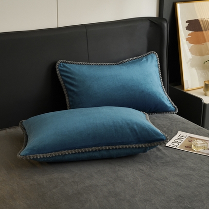 91家纺网 家纺一手货源 找家纺 （总）闲鱼家纺 2025新款高克重牛奶绒四件套水晶绒金貂法莱绒臻绒欧式包边系列（新拍图）-单枕套