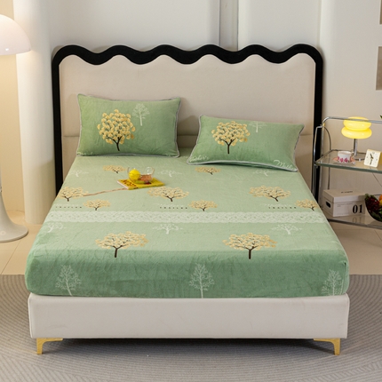 91家纺网 家纺一手货源 找家纺 （总）欧喜璐 2024新款A类加厚牛奶绒印花单床笠