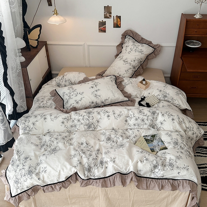 91家纺网 家纺一手货源 找家纺 昔可家纺 2024法式复古工艺花边款四件套 尼罗河庄园