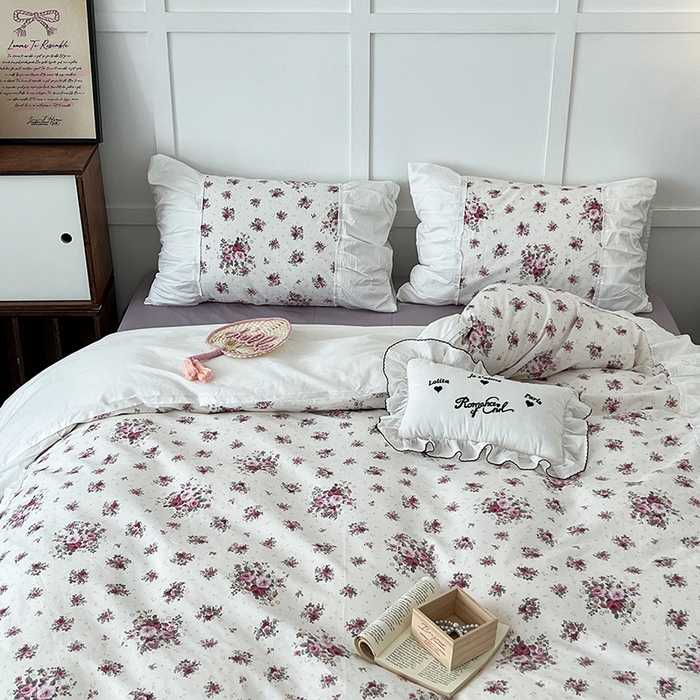 91家纺网 家纺一手货源 找家纺 昔可家纺 2024新款韩版花边工艺款四件套 卢森堡少女