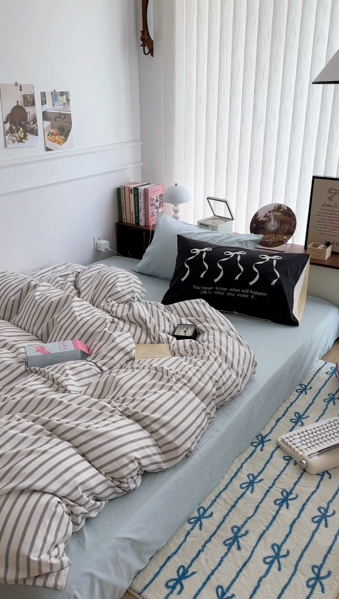 91家纺网 家纺一手货源 找家纺 昔可家纺 2024新款竖条全棉四件套大版枕套系列 浅灰条纹