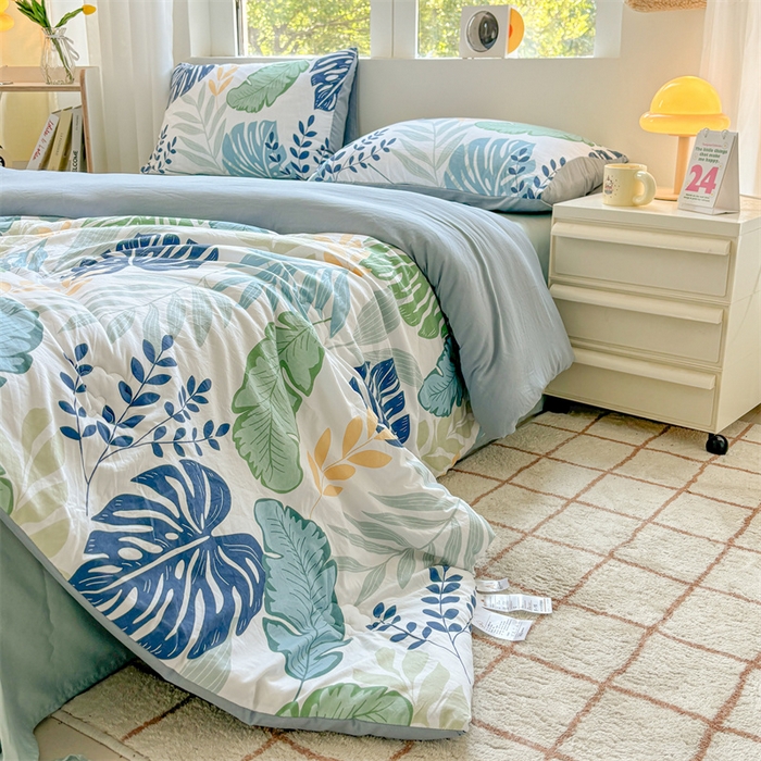 91家纺网 家纺一手货源 找家纺 晓时候 2025新款印花水洗棉冬被新疆棉花被春秋被被子被芯 夏日风情