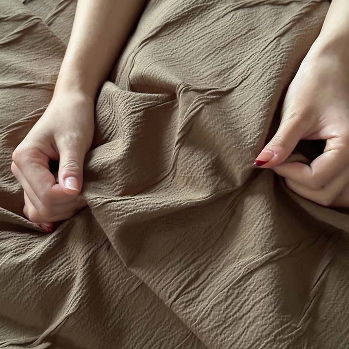 91家纺网 家纺一手货源 找家纺 2024新款全棉提花四件套-V克托瑞 可可棕