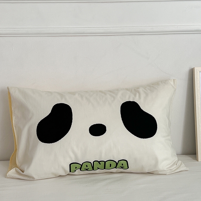 91家纺网 家纺一手货源 找家纺 昔可家纺 2024新款数码印花单品枕套系列-卡通系列 萌萌熊猫