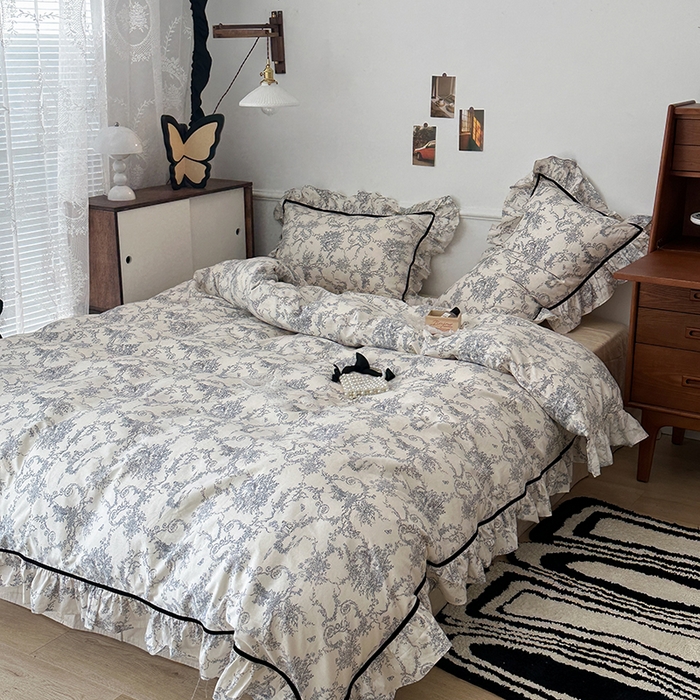 91家纺网 家纺一手货源 找家纺 （总）昔可家纺 2024法式复古工艺花边款四件套