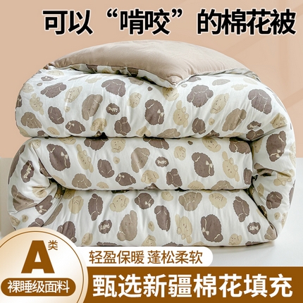 91家纺网 家纺一手货源 找家纺 （总）晓时候 2025新款印花水洗棉冬被新疆棉花被春秋被被子被芯