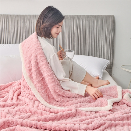 鑫喜莱 2024新款单层塔芙绒毛毯 山茶粉