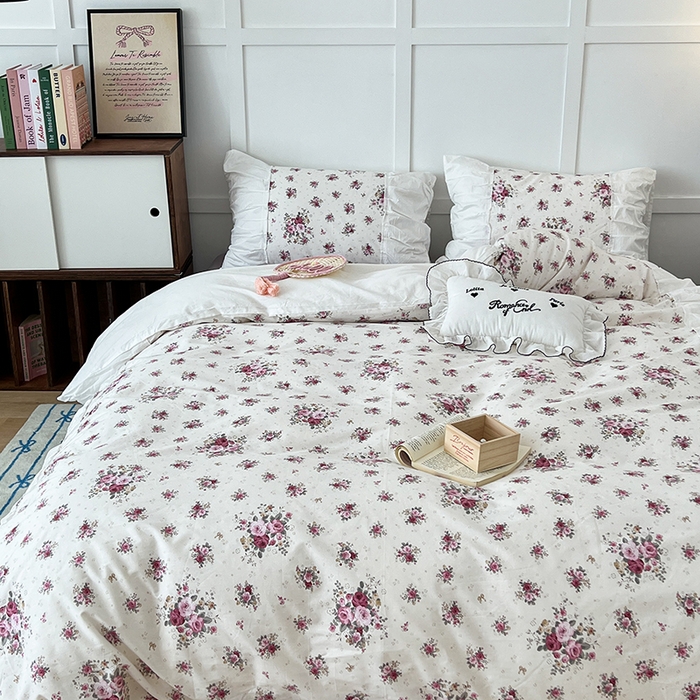 91家纺网 家纺一手货源 找家纺 昔可家纺 2024新款韩版花边工艺款四件套 卢森堡少女