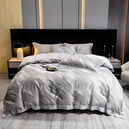 91家纺网 家纺一手货源 找家纺 （总）氧家 2024新款数码印花天丝磨毛艾阳绒四件套