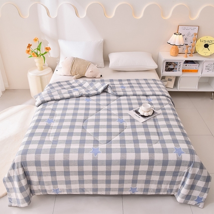 2024新款A类针织棉亲肤夏被夏凉被空调被 缤纷生活（蓝）