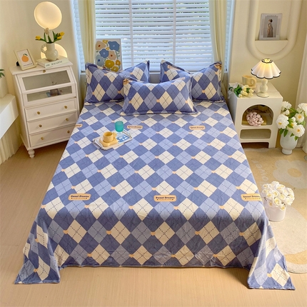 91家纺网 家纺一手货源 找家纺 （总）凯儿家纺 2025新款AA版印花A类牛奶绒单床单+单枕套