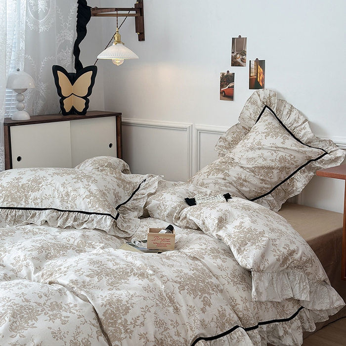 91家纺网 家纺一手货源 找家纺 昔可家纺 2024法式复古工艺花边款四件套 柏林日落