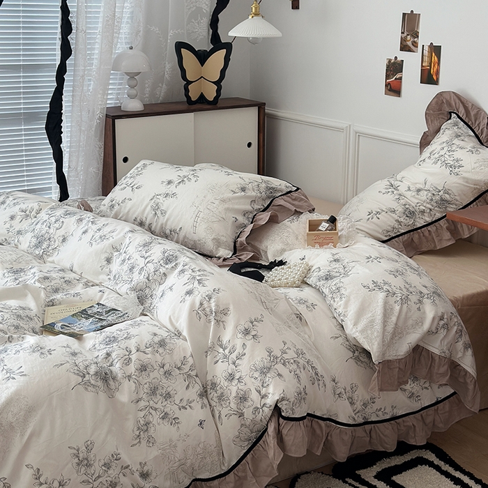 91家纺网 家纺一手货源 找家纺 昔可家纺 2024法式复古工艺花边款四件套 尼罗河庄园