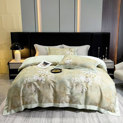 91家纺网 家纺一手货源 找家纺 （总）氧家 2024新款数码印花天丝磨毛艾阳绒四件套