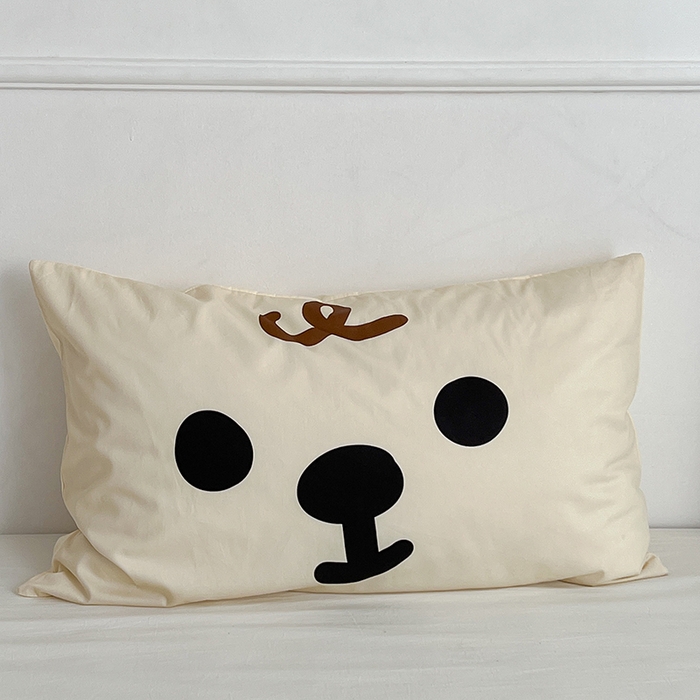 91家纺网 家纺一手货源 找家纺 昔可家纺 2024新款数码印花单品枕套系列-卡通系列 呆萌小狗
