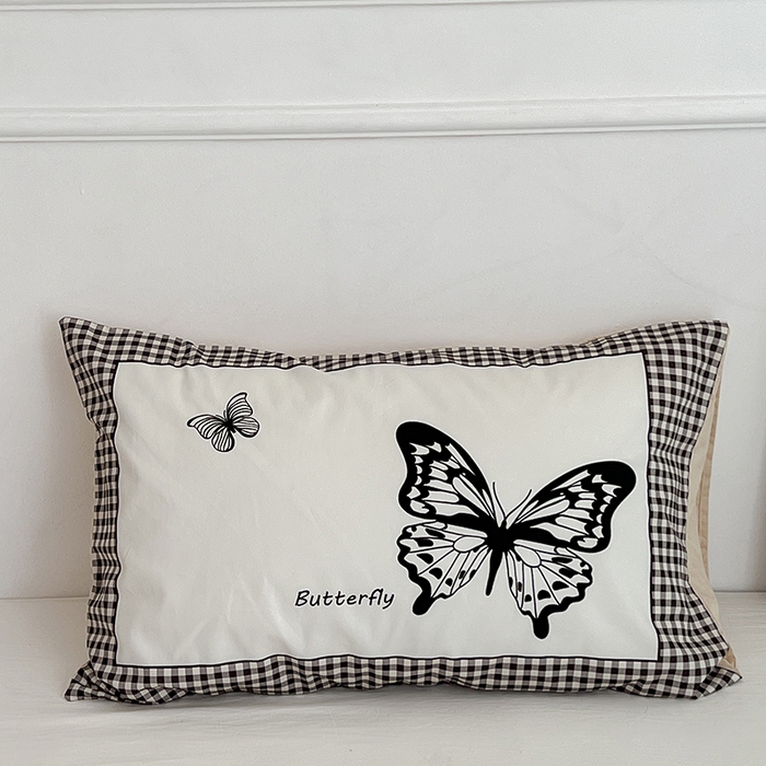 91家纺网 家纺一手货源 找家纺 昔可家纺 2024新款数码印花单品枕套系列-ins风系列 暗夜蝴蝶