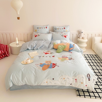 91家纺网 家纺一手货源 找家纺 （总）西西家居 2024新款亲肤舒适100支澳棉独家专版四件套--小小飞行员