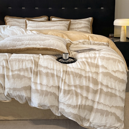 91家纺网 家纺一手货源 找家纺 （总）宇航家纺 2024新款轻奢风兔毛花边雕花绒牛奶绒四件套