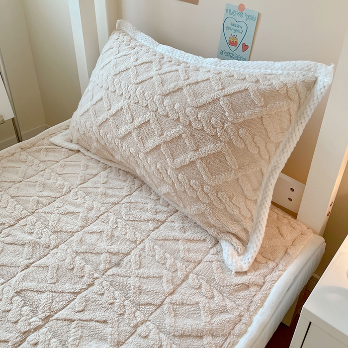 91家纺网 家纺一手货源 找家纺 贝拉梦家纺 2024新款塔肤绒牛奶绒纯色学生宿舍夹棉软床垫子护床垫 奶丝米