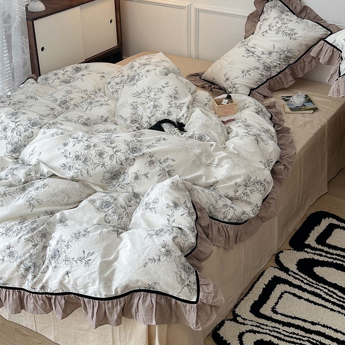 91家纺网 家纺一手货源 找家纺 昔可家纺 2024法式复古工艺花边款四件套 尼罗河庄园