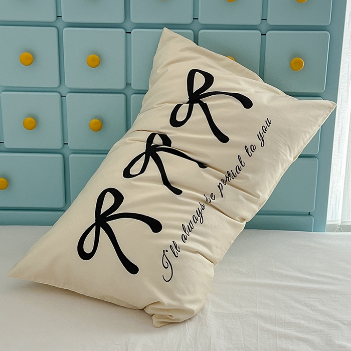 91家纺网 家纺一手货源 找家纺 昔可家纺 2024新款数码印花单品枕套系列-ins风系列 丝绒蝴蝶结