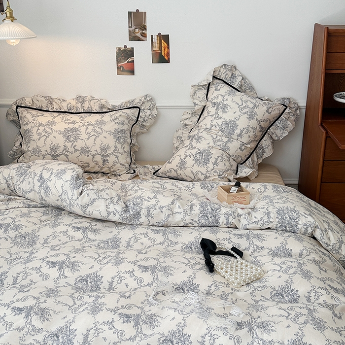 91家纺网 家纺一手货源 找家纺 （总）昔可家纺 2024法式复古工艺花边款四件套