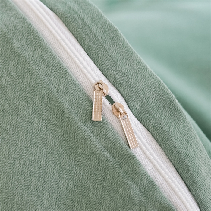 91家纺网 家纺一手货源 找家纺 宝时兰 2025新款加厚纯棉单被套生态磨毛全棉纯色双拼ab版被套单件 纯色-绿色