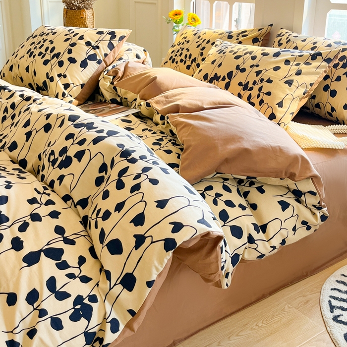 91家纺网 家纺一手货源 找家纺 千朵 2024新款全棉磨毛四件套 芊羽芊寻