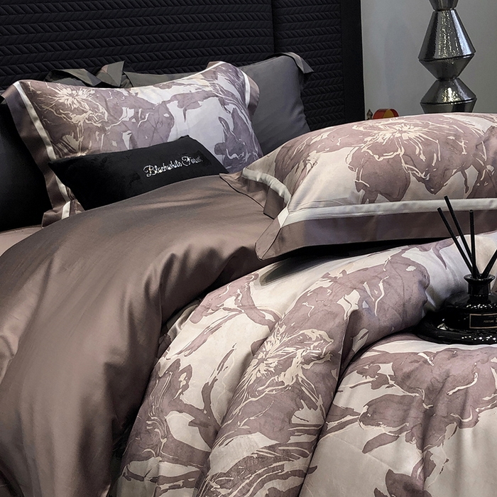 91家纺网 家纺一手货源 找家纺 2024新款高支天丝棉数码印花四件套-向晴 向晴-粉