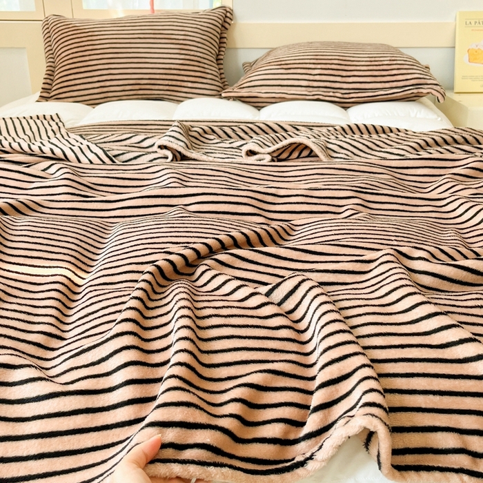 91家纺网 家纺一手货源 找家纺 川悦生活 2024新款高克重双面雪花绒毛毯 毛毯秋语-茶咖