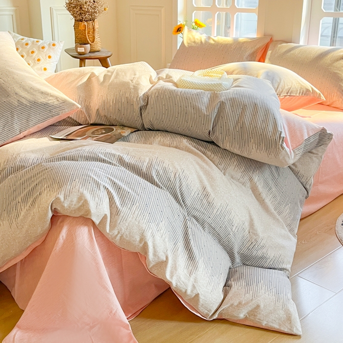 91家纺网 家纺一手货源 找家纺 千朵 2024新款全棉磨毛四件套 流星