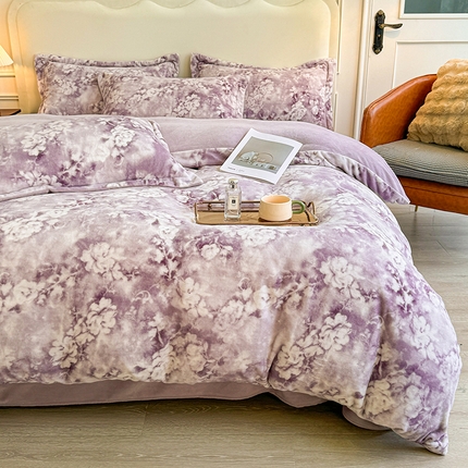 菡宝 2024新款8斤240g全消光牛奶绒系列单被套 梦莱-冷艳紫
