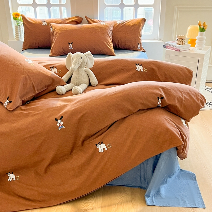 91家纺网 家纺一手货源 找家纺 千朵 2024新款全棉磨毛四件套 梵克