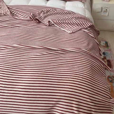 91家纺网 家纺一手货源 找家纺 川悦生活 2024新款高克重双面雪花绒毛毯 毛毯秋语-红豆