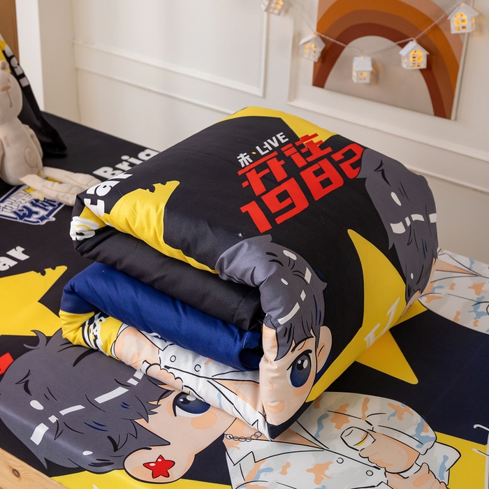 91家纺网 家纺一手货源 找家纺 乐居坊 2024新款亲肤棉美棉芦荟棉四件套学生宿舍床（8月）  北斗星