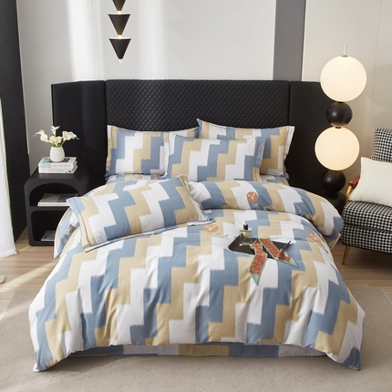 91家纺网 家纺一手货源 找家纺 金纱玉纺 2024新款加厚磨毛四件套 菲尔顿-兰