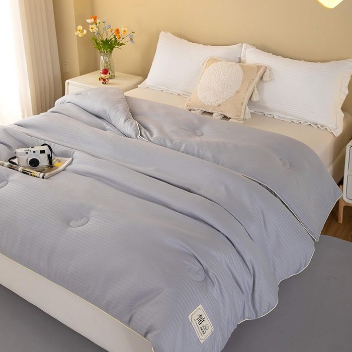 91家纺网 家纺一手货源 找家纺 森璐家纺 2024新款原棉提花大豆被 高级黑