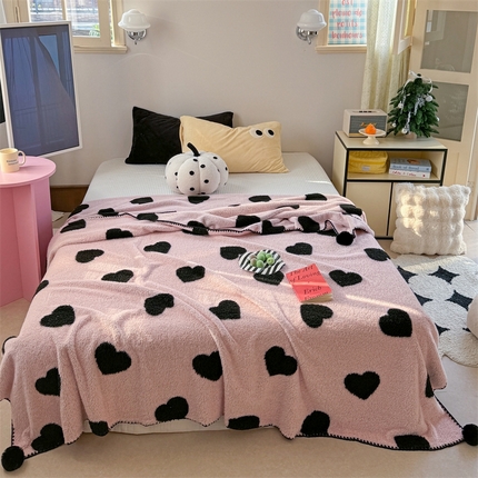 91家纺网 家纺一手货源 找家纺 （总）柚子YOUTH 2024新款毛球款云柔提花双面毯