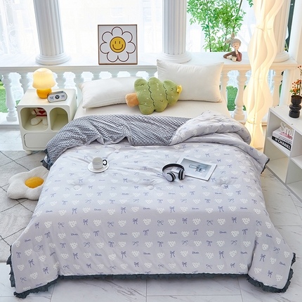 91家纺网 家纺一手货源 找家纺 （总）全美家居 2025新款韩版花边豆豆被