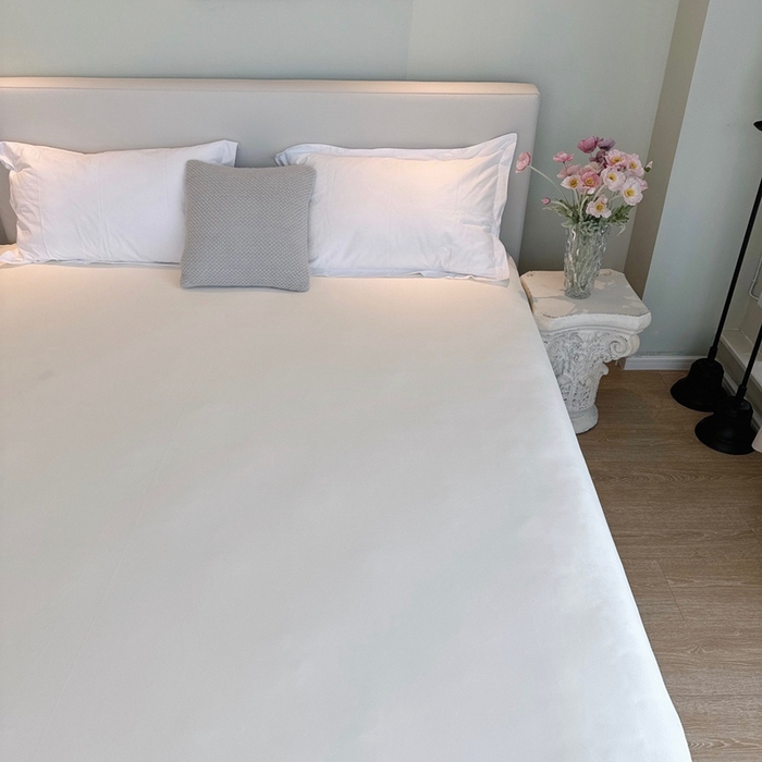 91家纺网 家纺一手货源 找家纺 兜米家居 2024新款云柔针织棉单床笠 米白色