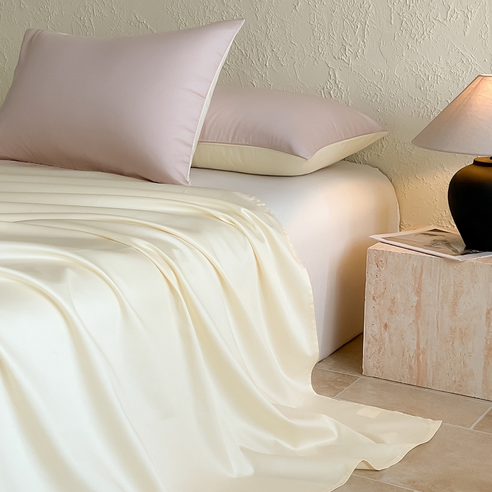 91家纺网 家纺一手货源 找家纺 猪先生 2024新款A类全棉高支高密纯棉单被套 白桃茶粉+奶昔白