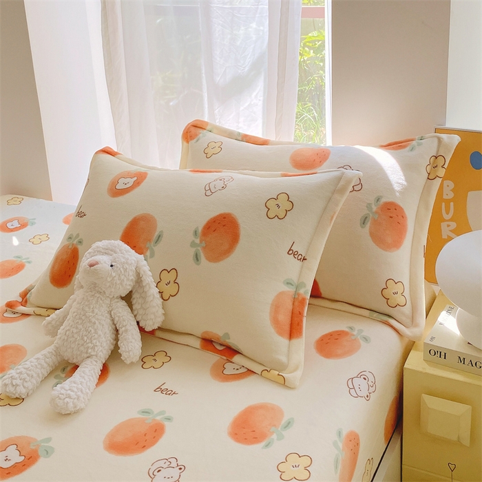 91家纺网 家纺一手货源 找家纺 凯儿家纺 2024新款A类牛奶绒印花枕套 心想事成