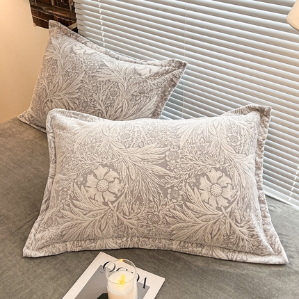 2024新款A类高克重立体浮雕牛奶绒加厚保暖系列-枕套 宛然灰