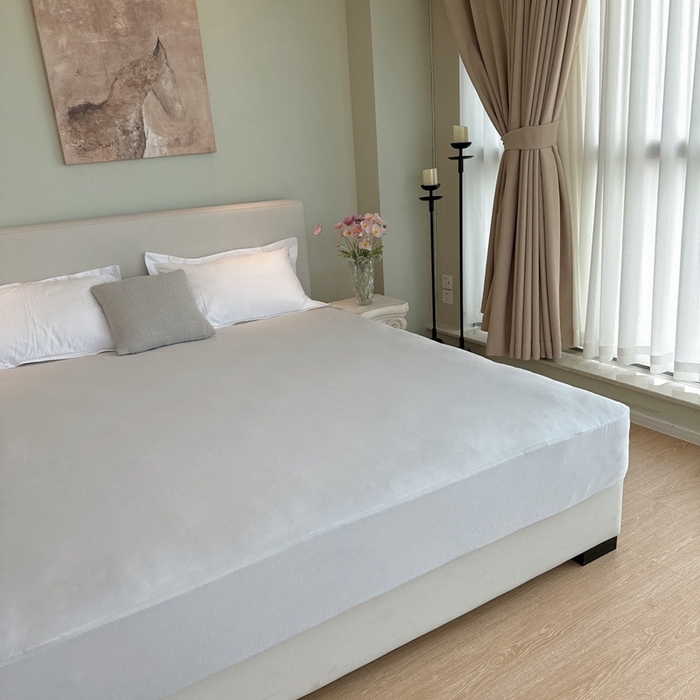 91家纺网 家纺一手货源 找家纺 兜米家居 2024新款云柔针织棉单床笠 浅灰色