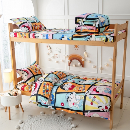 91家纺网 家纺一手货源 找家纺 乐居坊 2024新款亲肤棉美棉芦荟棉四件套学生宿舍床（8月）  哦买尬