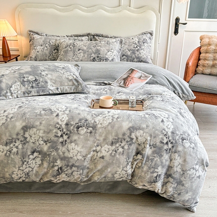 菡宝 2024新款8斤240g全消光牛奶绒系列单被套 梦莱-高级灰